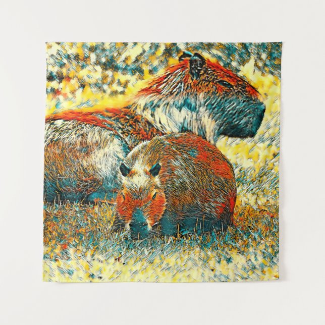 AnimalArt_Capybara_004 Tapestry (Front)