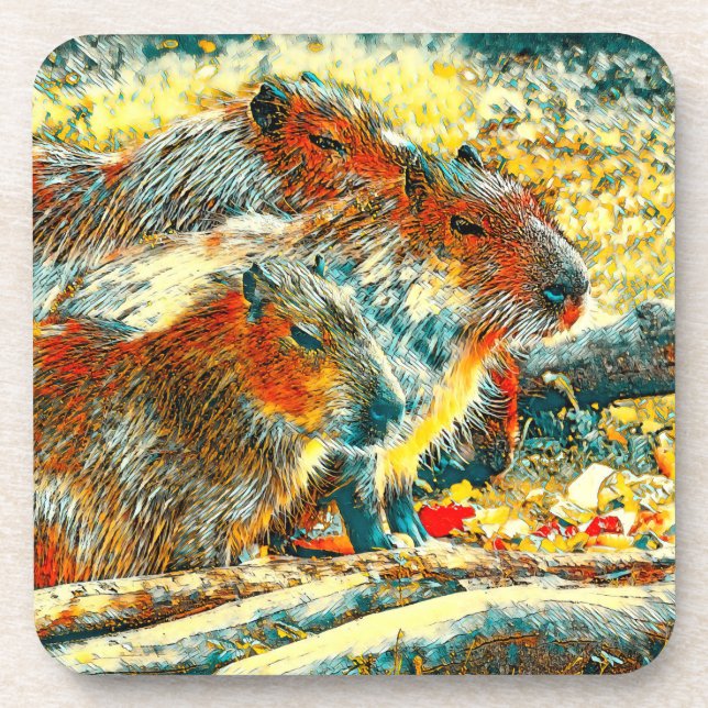 AnimalArt_Capybara_005 Coaster (Front)