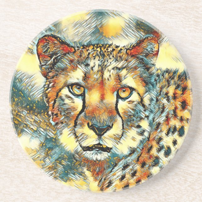 AnimalArt_Cheetah_004 Coaster (Front)