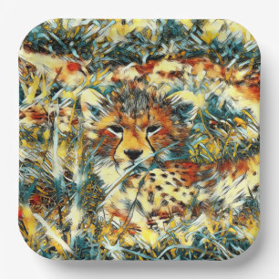 AnimalArt_Cheetah_005 Paper Plate