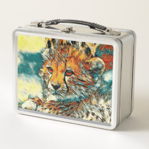 AnimalArt_Cheetah_014 Metal Lunch Box
