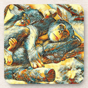 AnimalArt_Chimpanzee_006 Coaster