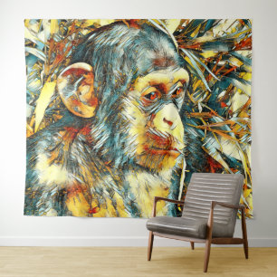 AnimalArt_Chimpanzee_012 Tapestry