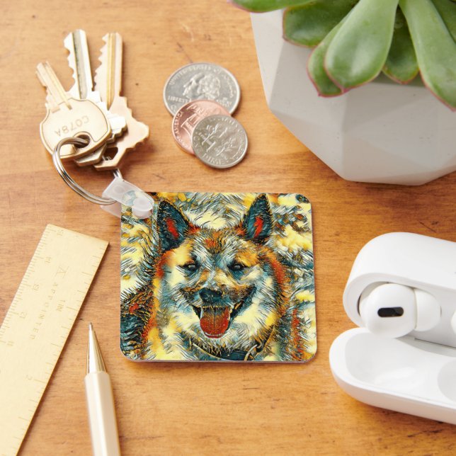 AnimalArt_Dog_004 Key Ring (Desk)