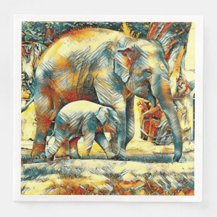 AnimalArt_Elephant_002 Napkin