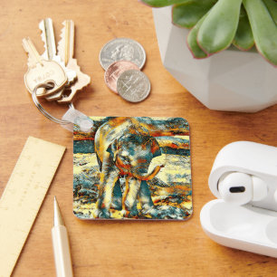 AnimalArt_Elephant_003 Key Ring