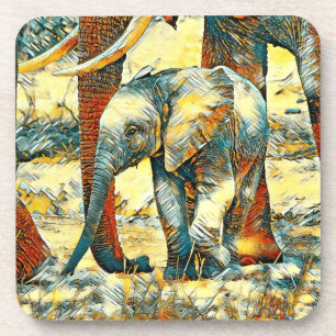 AnimalArt_Elephant_010 Coaster