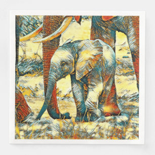 AnimalArt_Elephant_010 Napkin
