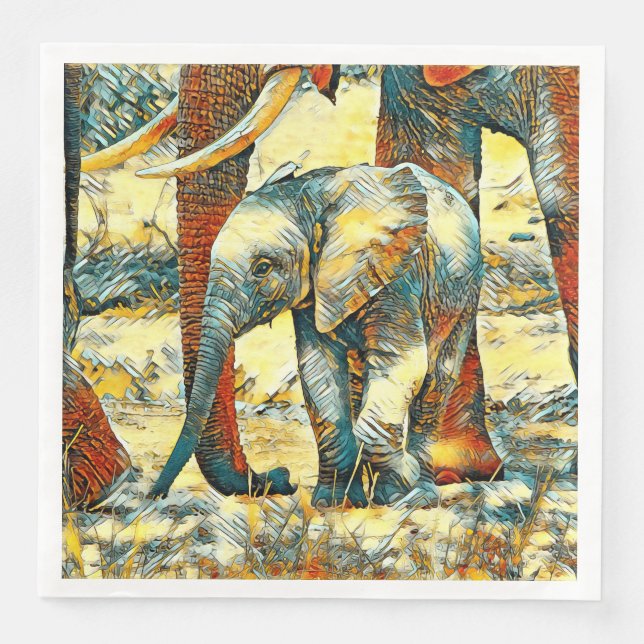 AnimalArt_Elephant_010 Napkin (Front)