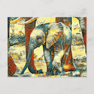 AnimalArt_Elephant_010 Postcard