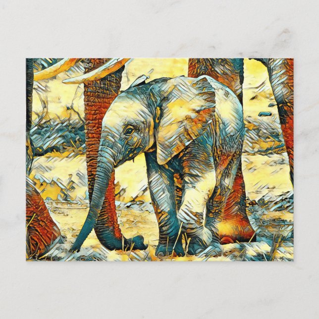 AnimalArt_Elephant_010 Postcard (Front)