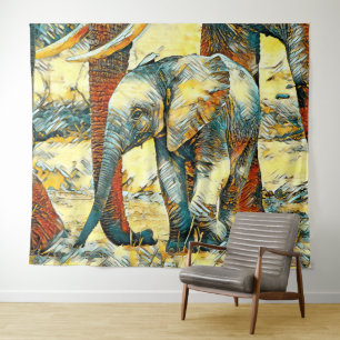 AnimalArt_Elephant_010 Tapestry
