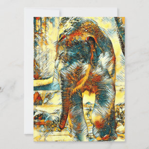 AnimalArt_Elephant_012 Holiday Card
