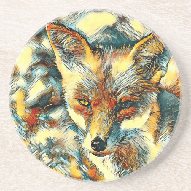 AnimalArt_Fox_001 Coaster (Front)