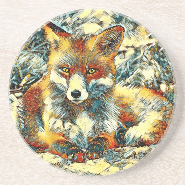 AnimalArt_Fox_003 Coaster (Front)