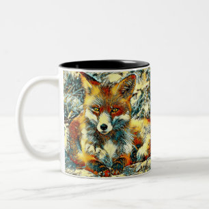 AnimalArt_Fox_003 Two-Tone Coffee Mug