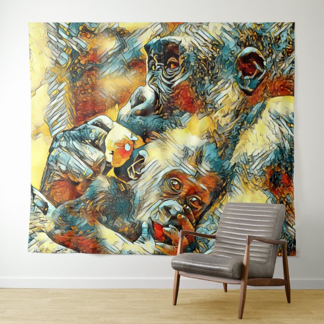 AnimalArt_Gorilla_001 Tapestry (In Situ (Horizontal))