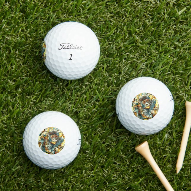 AnimalArt_Gorilla_005 Golf Balls (Insitu Grass)