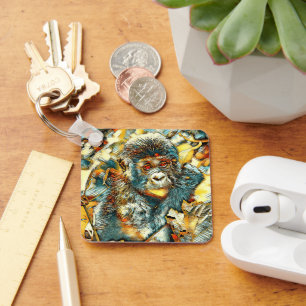 AnimalArt_Gorilla_005 Key Ring