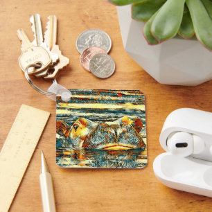 AnimalArt_Hippo_001 Key Ring