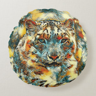 AnimalArt_Leopard_001 Round Cushion