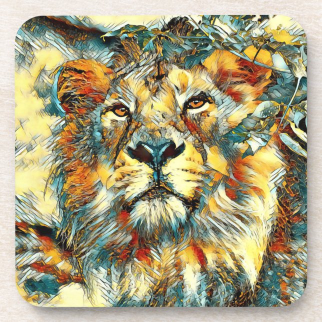 AnimalArt_Lion_002 Coaster (Front)