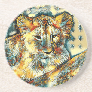 AnimalArt_Lion_004 Coaster