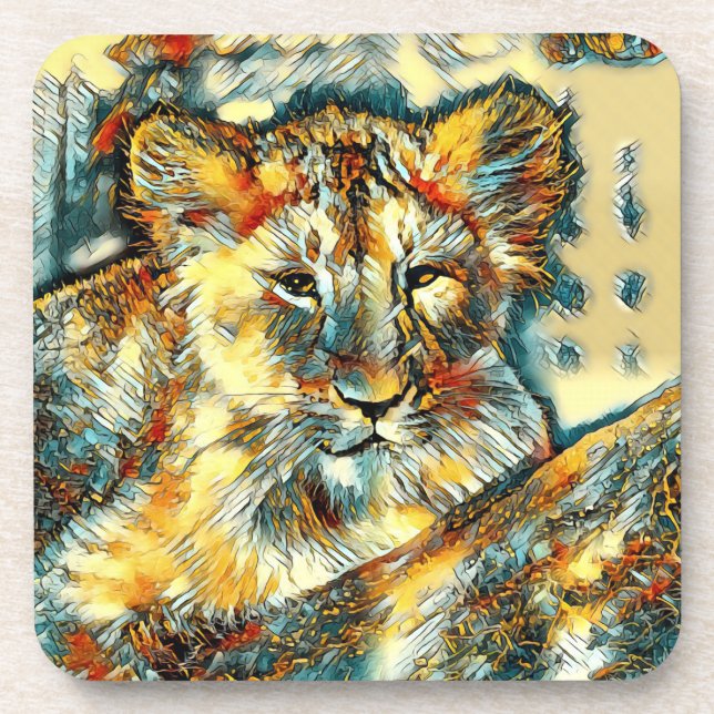 AnimalArt_Lion_004 Coaster (Front)