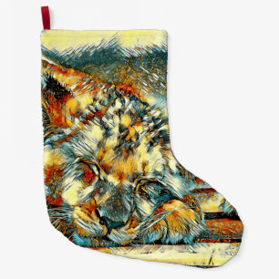 AnimalArt_Lion_006 Large Christmas Stocking