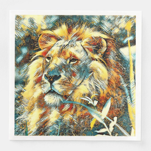AnimalArt_Lion_009 Napkin (Front)