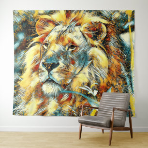 AnimalArt_Lion_009 Tapestry