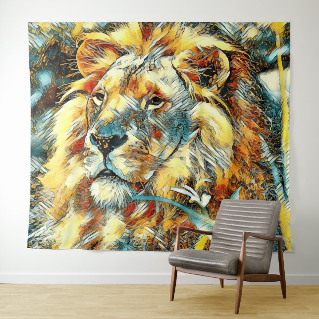 AnimalArt_Lion_009 Tapestry (In Situ (Horizontal))