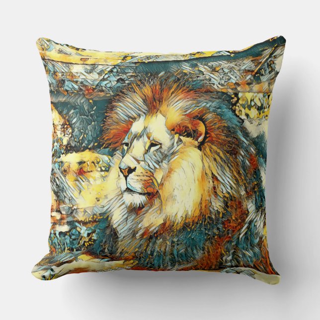 AnimalArt_Lion_033 Cushion (Front)