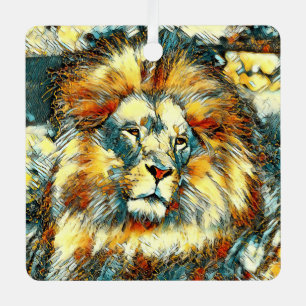AnimalArt_Lion_07 Metal Tree Decoration