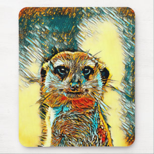 AnimalArt_Meerkat_07 Mouse Pad