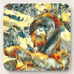 AnimalArt_OrangUtan_001 Coaster