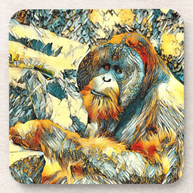 AnimalArt_OrangUtan_001 Coaster (Front)