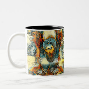 AnimalArt_OrangUtan_004 Two-Tone Coffee Mug