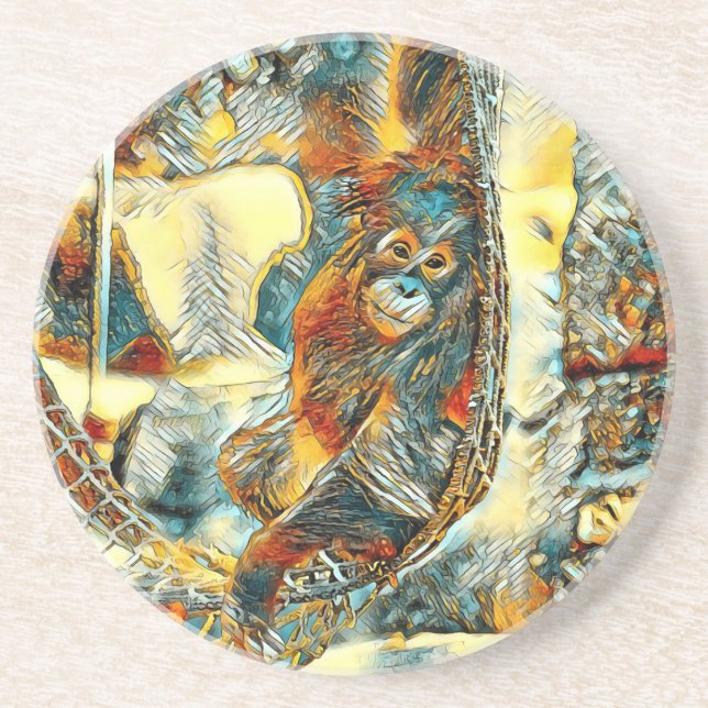 AnimalArt_OrangUtan_005 Coaster (Front)