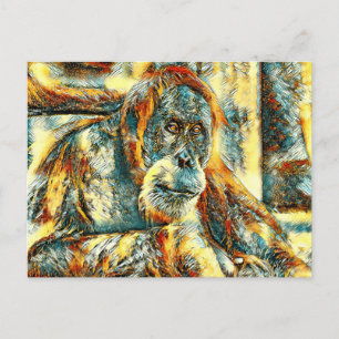 AnimalArt_OrangUtan_018 Postcard