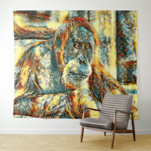 AnimalArt_OrangUtan_018 Tapestry