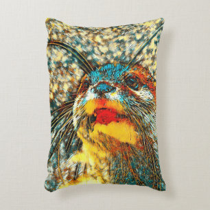 AnimalArt_Otter_001 Decorative Cushion
