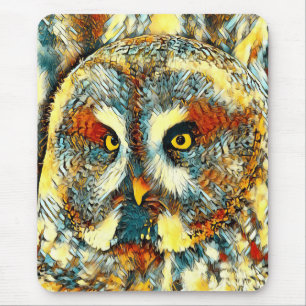 AnimalArt_Owl_001 Mouse Pad