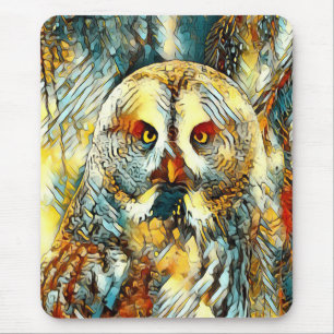 AnimalArt_Owl_002 Mouse Pad