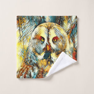 AnimalArt_Owl_002 Wash Cloth