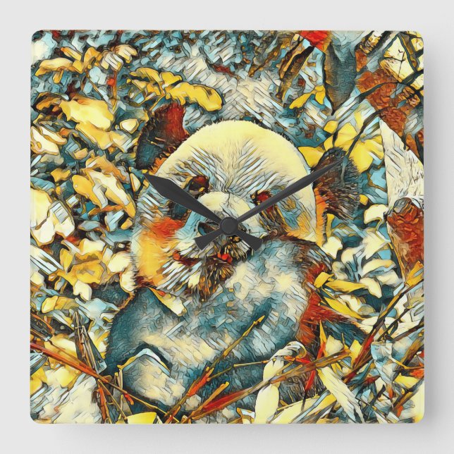 AnimalArt_Panda_012 Square Wall Clock (Front)