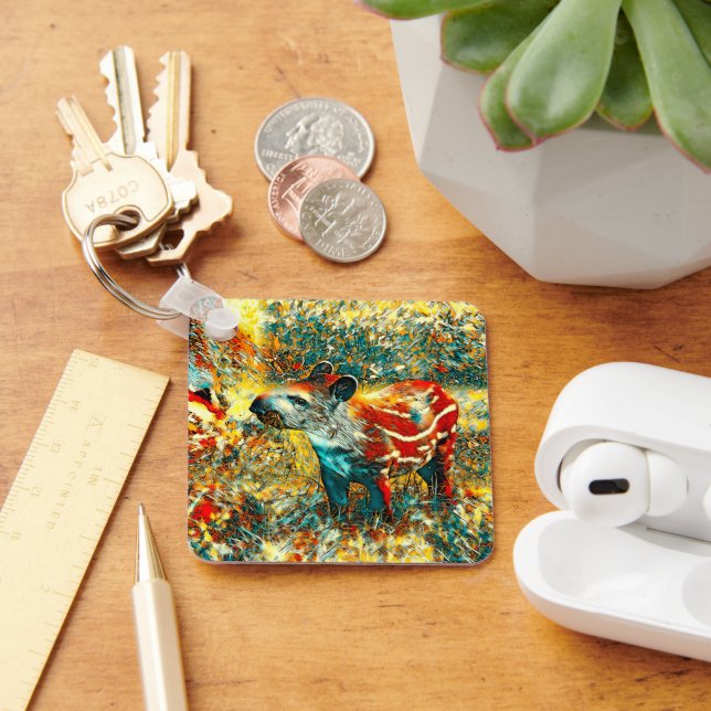 AnimalArt_Tapir_001 Key Ring (Desk)