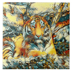AnimalArt_Tiger_011 Ceramic Tile
