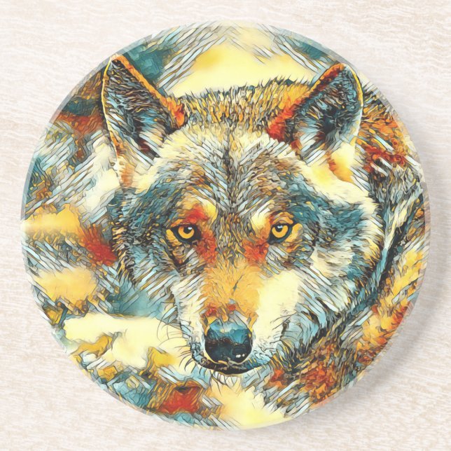 AnimalArt_Wolf_002 Coaster (Front)