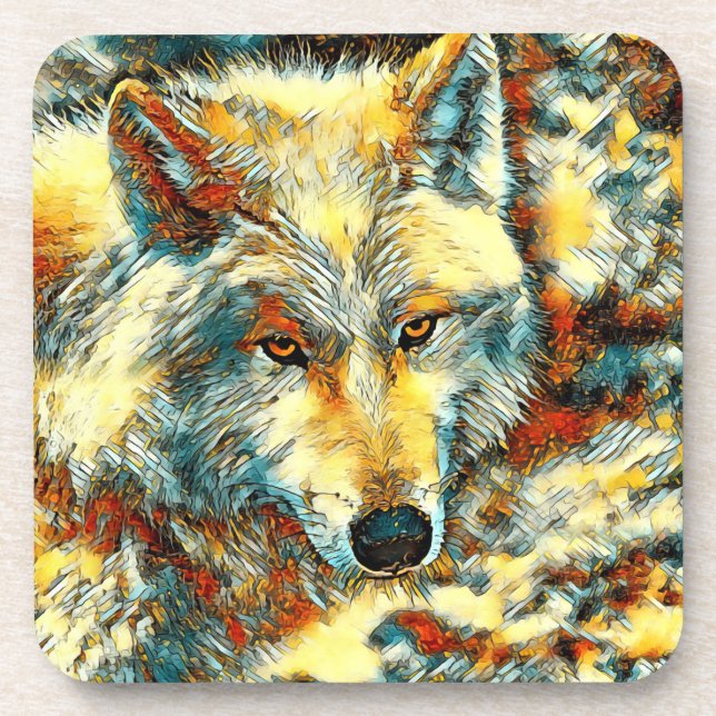 AnimalArt_Wolf_003 Coaster (Front)